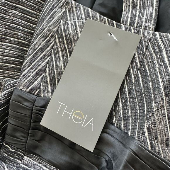 NWT THEIA 2 Metallic Striped Sheath Sleeveless Dress - Picture 6 of 15